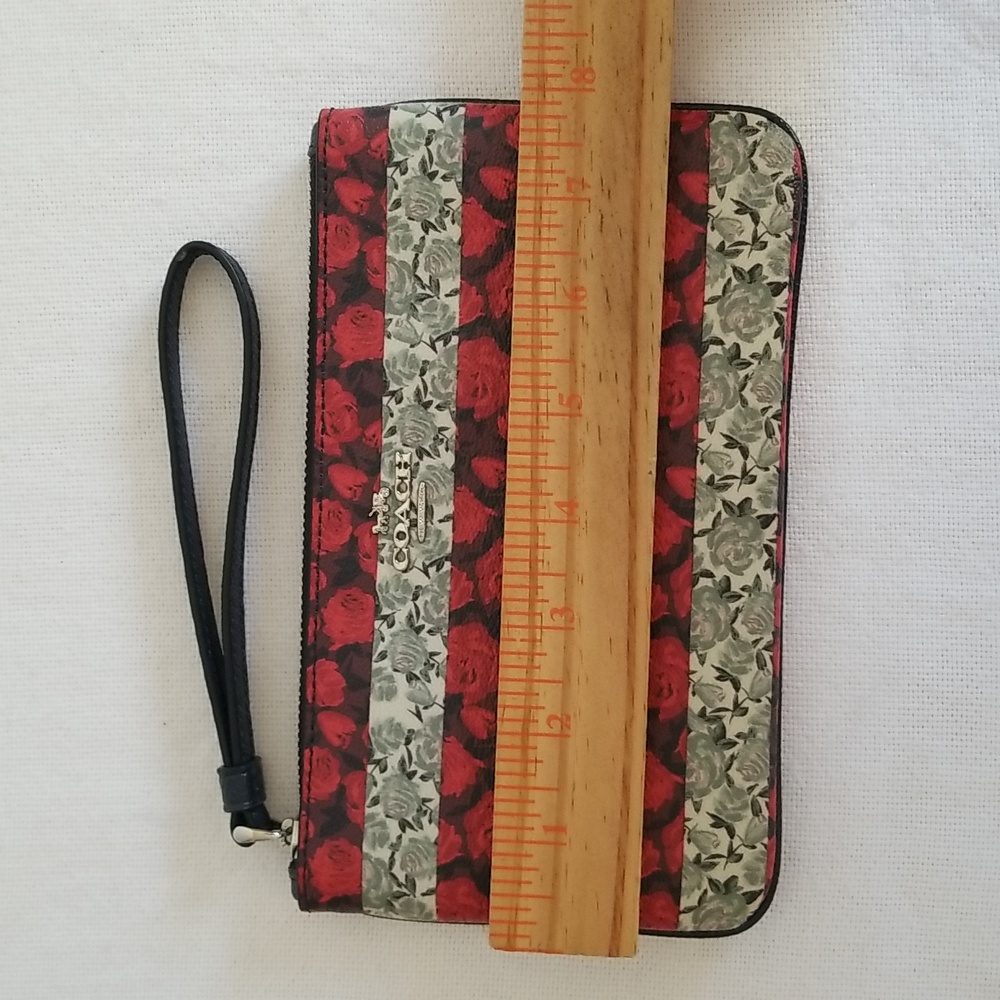 Coach Striped Roses Wristlet Large - Picture 5 of 8